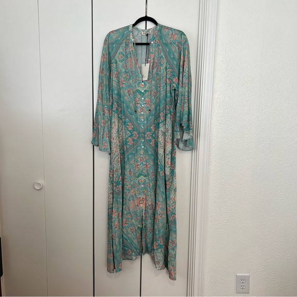 Spell and the Gypsy Farrah Half Moon Gown In Aqua - Picture 6 of 8